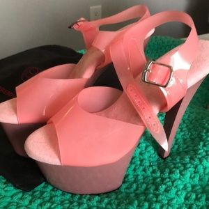 PINK PLATFORM HEELS NEW